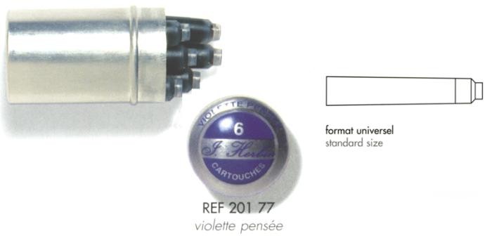 J.Herbin  Ink cartridge, La Perle des Encres serie Violet ink (Pansy violet)