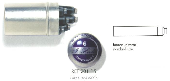 J.Herbin  Ink cartridge, La Perle des Encres serie Blue ink (Forget me not)